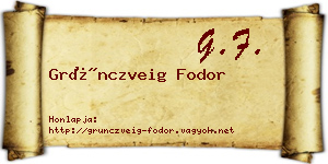 Grünczveig Fodor névjegykártya